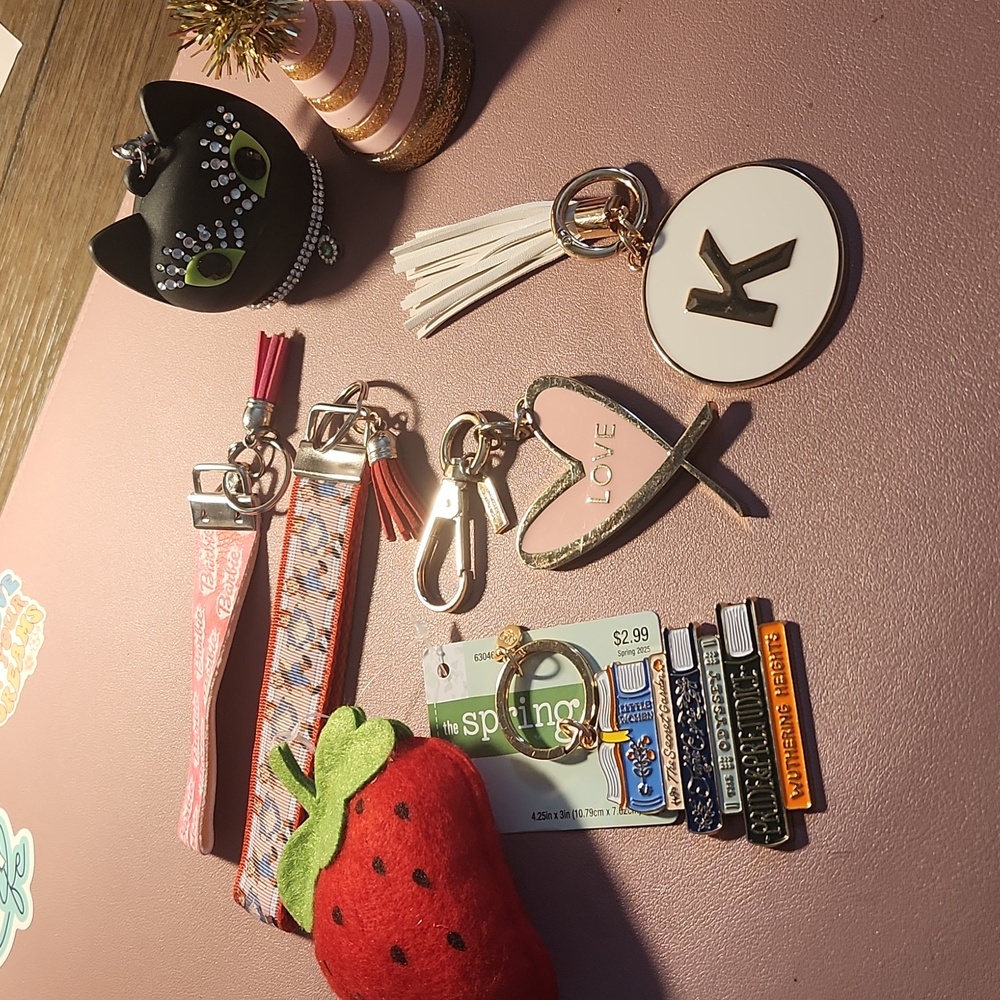 Lot of Purse Charms and 2 BAB WORKS Hand Sanitizer Holders